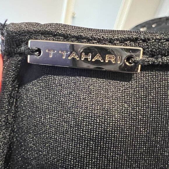 T Tahari Black Laser Cut Scallop Trim Midi Dress, Size 4 - Picture 14 of 16